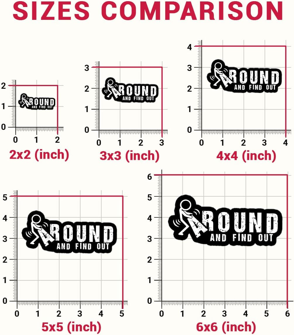 3 Pcs Fuck Around and Find Out Sticker, Around and Find Out Sign, Funny Saying Stickers for Adults Dark Humor, FAFO Sticker- Vinyl Sticker 3 Inches for Water Bottles Laptop Phone Car Window Helmet