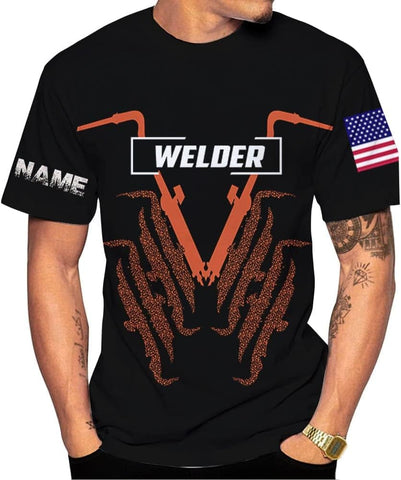 Personalized Welder Shirt Custom Welder Shirts Welding 3D T Shirts Welder Tshirt for Men and Women