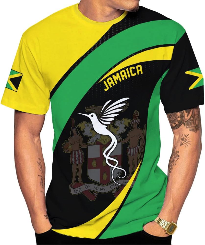 MoonArt Personalized Jamaica Shirt Custom Jamaica Flag Lion Hoodie for Men and Women, Jamaican Pride T-Shirt, Jamaicana