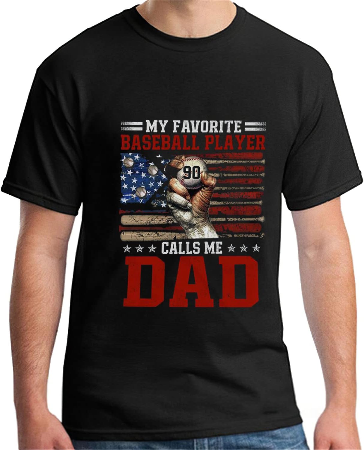 Personalized Baseball Dad Shirt, Custom Dad Baseball T-Shirt, Baseball Dad Gifts, Baseball Lover Gift, Dad's Birthday Present