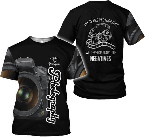 HomeDesign Personalized Photography Shirt Photographer Shirts Photographic Camera Tshirt Men & Women Photographer Gifts