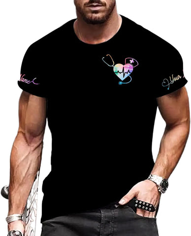 MoonArt Personalized Name Nurse Shirt Nurse Gifts Nurse Graduation Gift Funny Nurse T-Shirt Gift Nursing Emergency Shirts