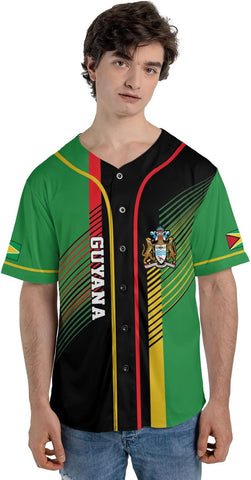 Parvii Personalized Guyana Shirts, Guyana Pride Baseball Jersey Guyanese Guyana Flag Jersey Shirt for Men & Women Guyana Gift