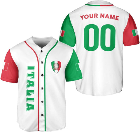 Parvii Personalized Italia Baseball Jersey, Italian Shirts for Men & Women, Italian Jersey, Italy Italian Flag Jesey Gift