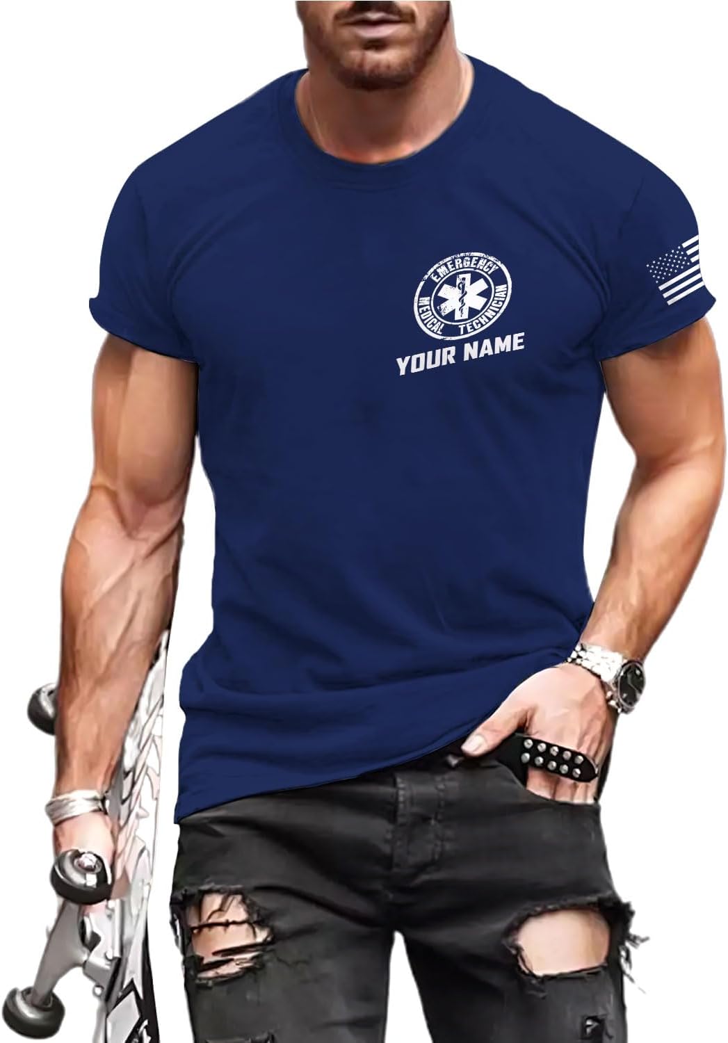 Podagree Personalized EMT Shirt, EMS Shirt, Customized EMS Shirts,EMT Paramedic Uniform Emergency Medical Technician Shirts