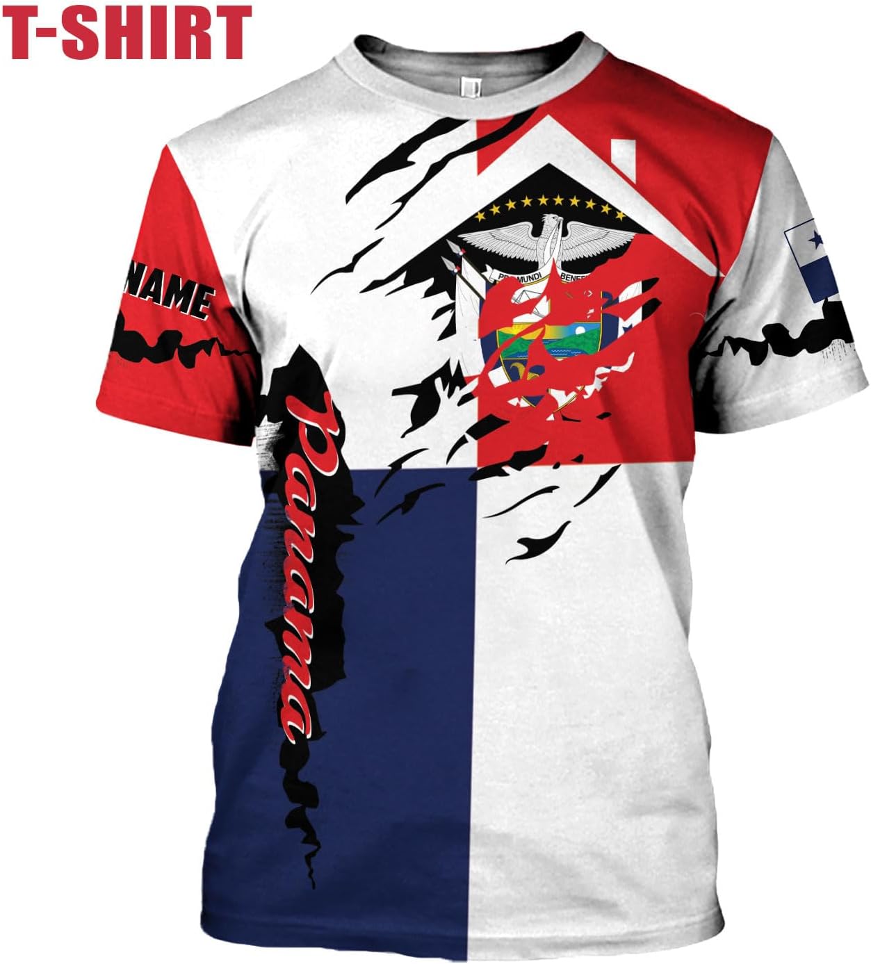 Mostprints Personalized Panama Shirt 3D, Panama Camisa Shirt, Panamanian Flag Pride Shirts Panama Hombres Camisa Men Women