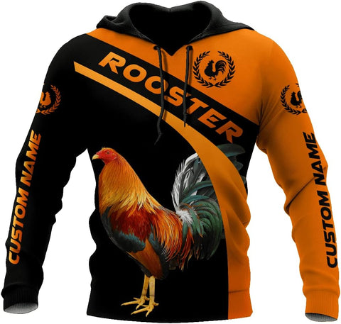 Personalized Rooster 3D Unisex Hoodie, T Shirt, Zip Up Hoodie, Sweatshirt for Men AD1206 Multicolor