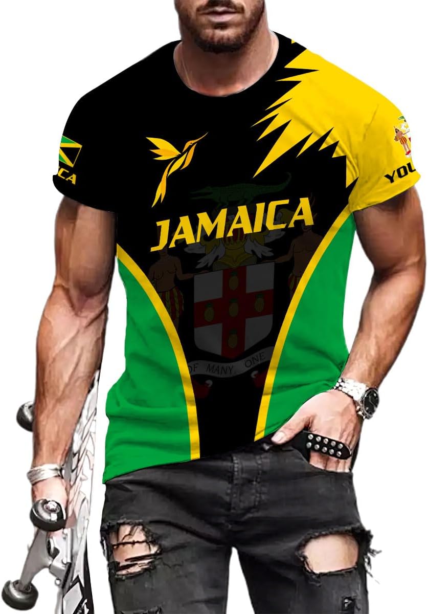 MoonArt Personalized Jamaica Shirt Custom Jamaica Flag Lion Hoodie for Men and Women, Jamaican Pride T-Shirt, Jamaicana