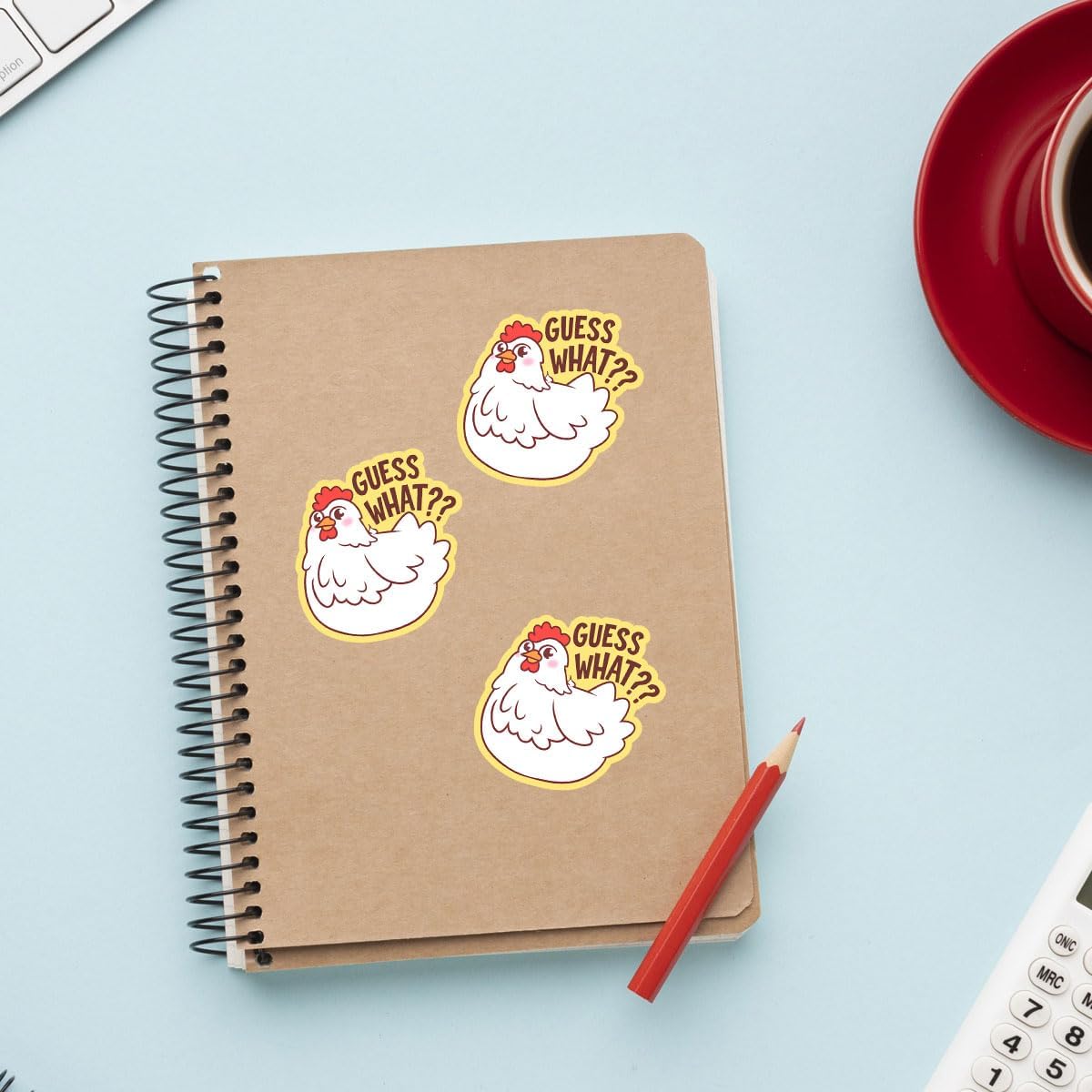 3 Pcs Guess What? Chicken Butt! Sticker, Guess What Sticker, Funny Chicken Sticker, Meme Chicken Sticker for Laptop Water Bottle Phone Car Window Helmet Vinyl Stickers 3 Inches (Guess What 2)