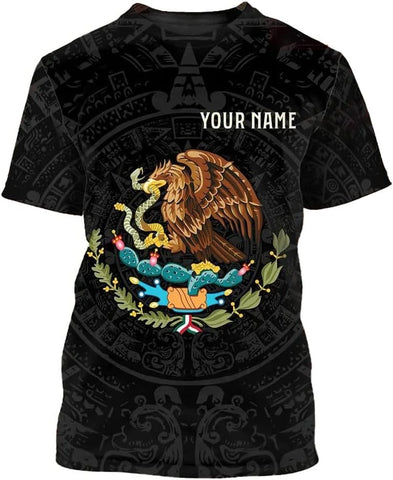 RoyalBro Personalized Mexico Shirt, Camisas de Mexico Customized Mexican Shirts Mexican Flag Mexico 3D Shirt for Men Women