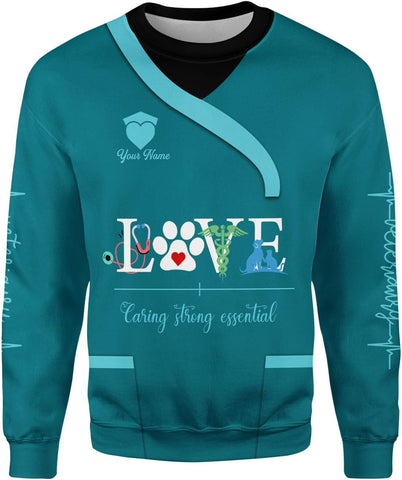Suseaz Personalized Vet Tech Shirts for Veterinarian, Veterinary Medicine Technician Men Women Shirt, Paw Dog Cat Animal Love