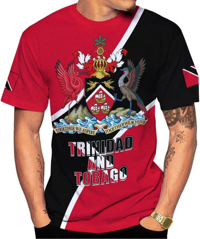 Artparel Personalized Trinidad and Tobago Shirt Trinidad and Tobago Coat of Arms Flag ShirtsTrinidad and Tobago Crest