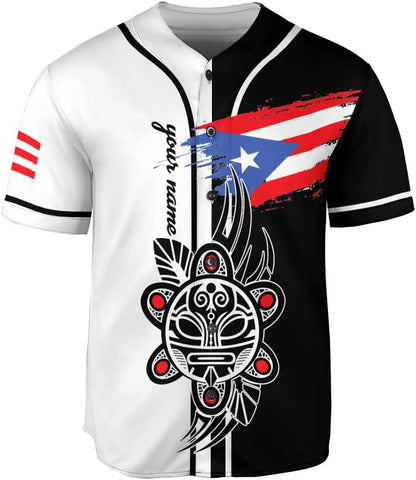 Personalized Puerto Rico Baseball Shirt, Customized Team Name Puerto Rican Baseball Jersey for Men