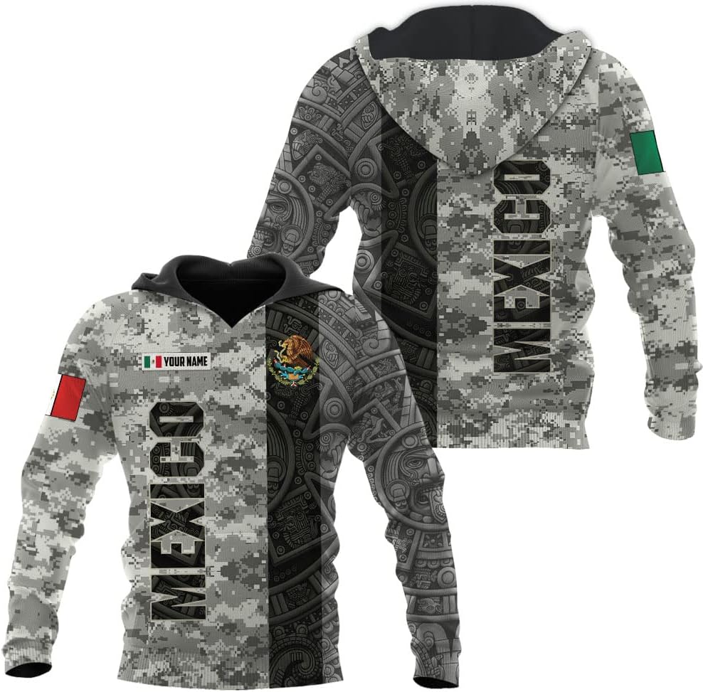 Personalized Name Mexican Hoodie 3D, Customized Mexican Hoodies for Men, Unisex Mexico Hoodie 3D, Mexico Hoodies for Men, Mexico Flag Gift for Women, T Shirt, Zip Up Hoodie, Sweatshirt HD20