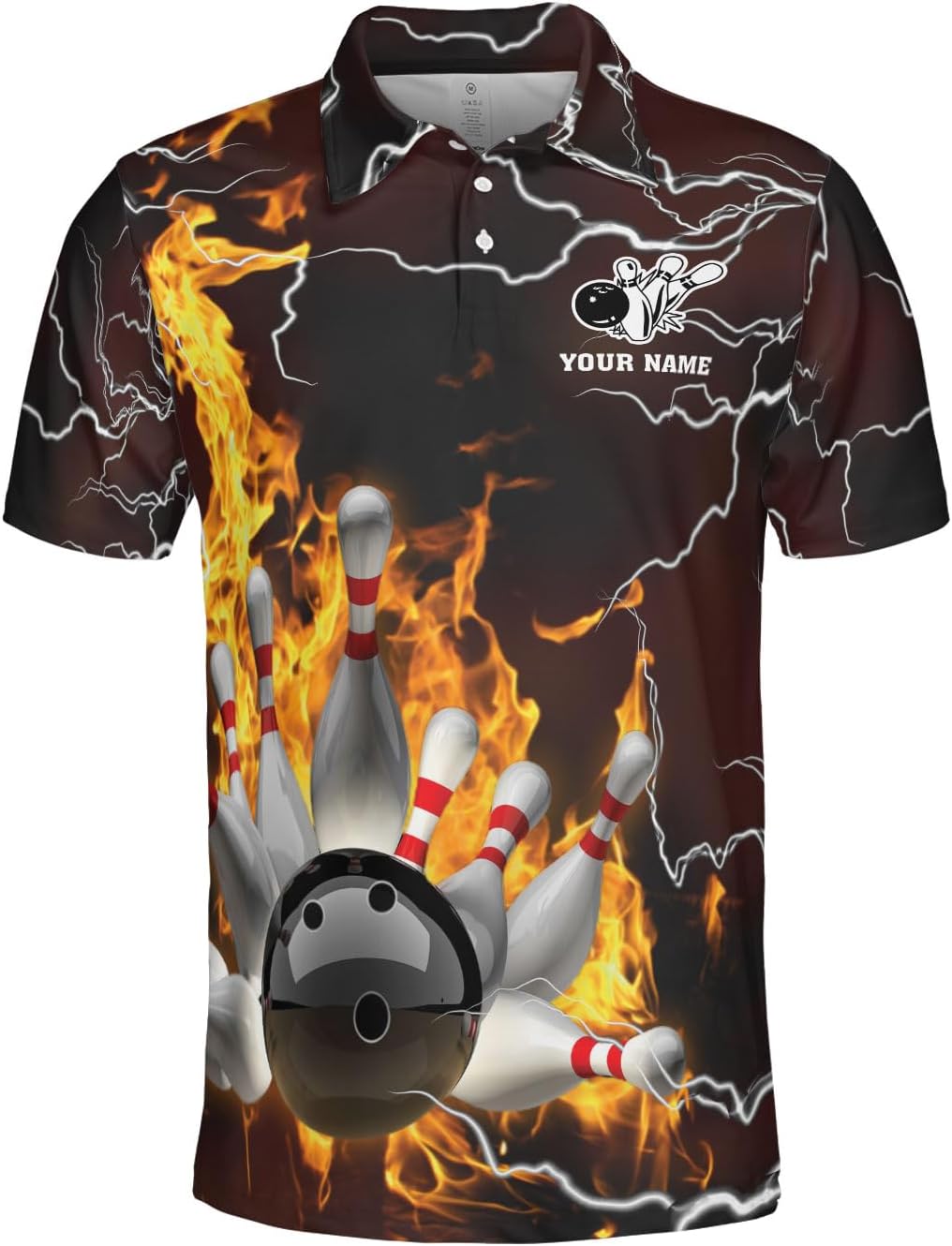 Ligthuy Personalized Name Bowling Polo Shirts 3D for Men and Women, Bowling Shirt, Bowling Shirts for Men Team Bowling Shirt