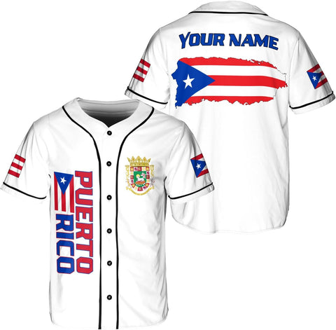 RoyalBro Personalized Puerto Rico Baseball Shirt - Custom Team Name, Puerto Rican Baseball Jersey for Men