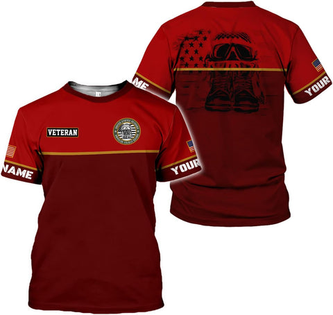 LigtHuy Personalized Name Veteran Shirt 3D, Us Army Shirt, Veteran Shirts, Veteran Shirts for Men, Veteran T Shirts for Men