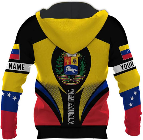 Custom Men's Venezuela Flag & Coat of Arms Hoodie