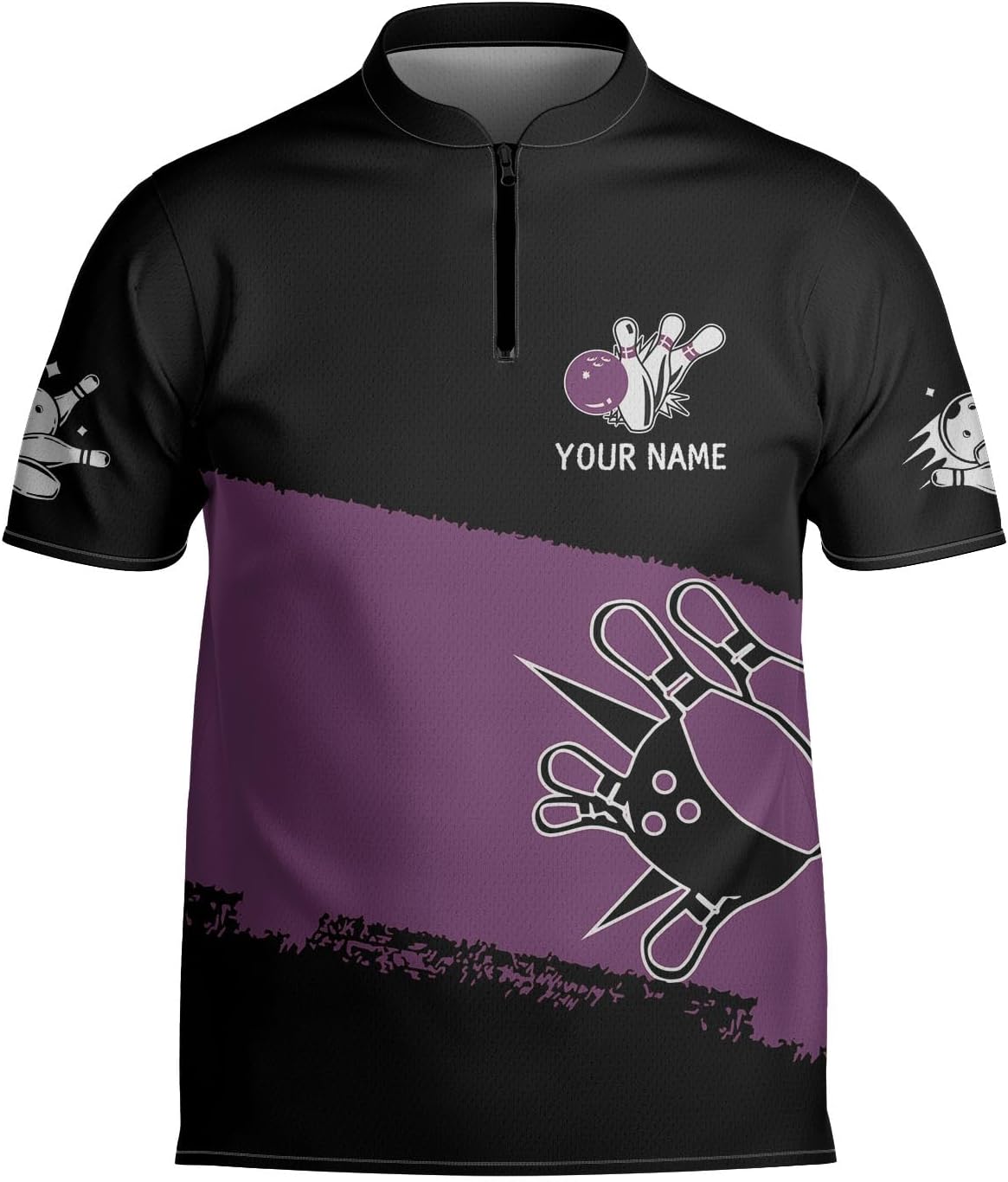 Custom Bowling Jerseys for Men Women Personalized Team Name Quarter Zip 3D Apparel Customized Bowling Jersey Shirts Unisex
