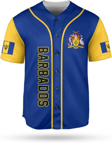 Podagree Personalized Barbados Baseball Jersey Shirt, Bajan Flag Jersey, Barbados Jersey for Men and Women Jersey Bajan