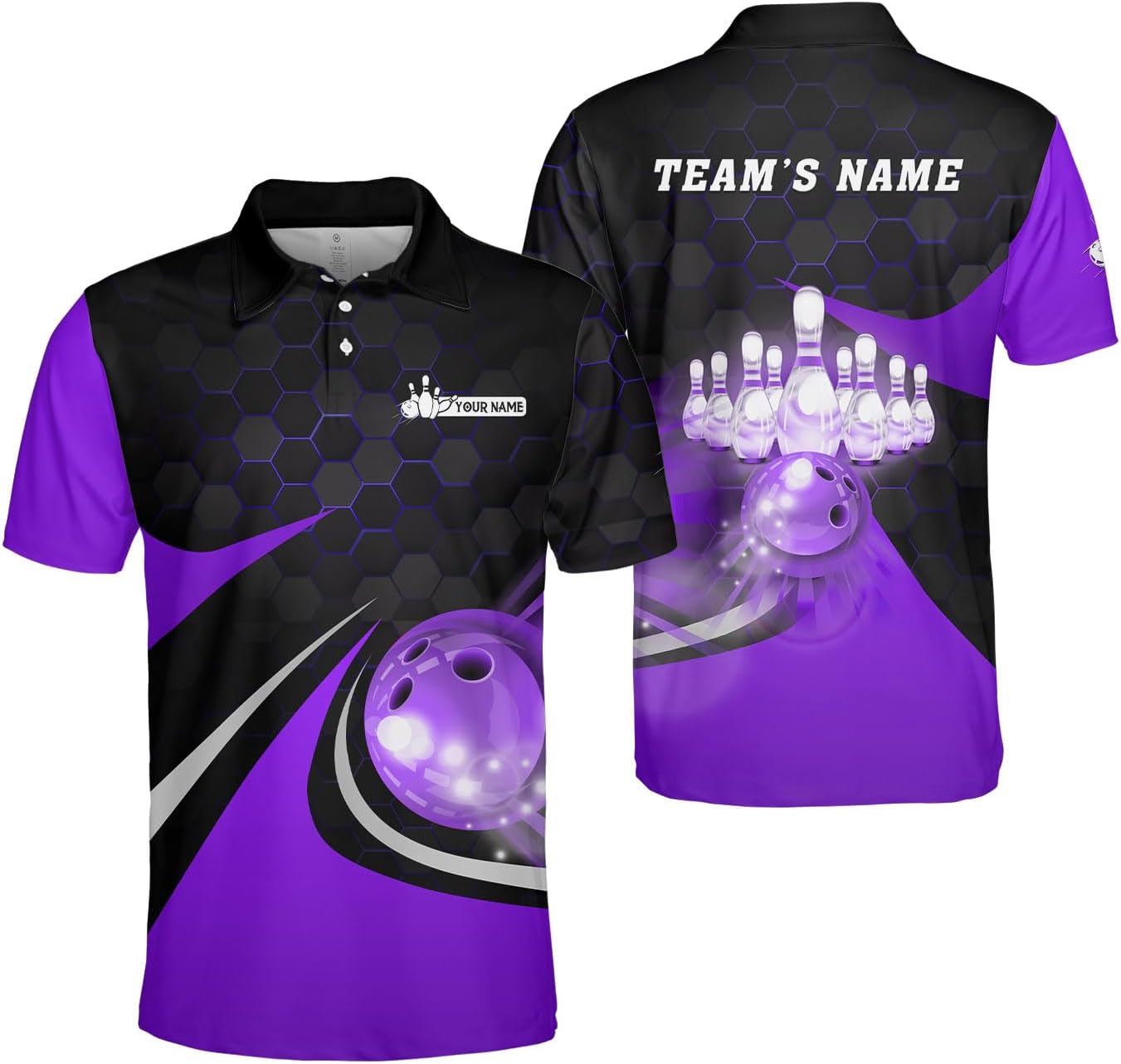 Mostprints Personalized Name Bowling Polo Shirts 3D for Men and Women, Bowling Shirt, Bowling Team