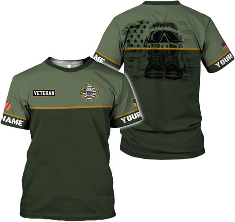 LigtHuy Personalized Name Veteran Shirt 3D, Us Army Shirt, Veteran Shirts, Veteran Shirts for Men, Veteran T Shirts for Men