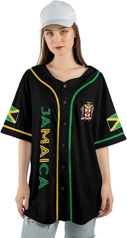 Personalized Jamaica Baseball Jersey Shirt, Custom Team Name Jamaican Baseball Jersey for Men and Women, Jamaica Country