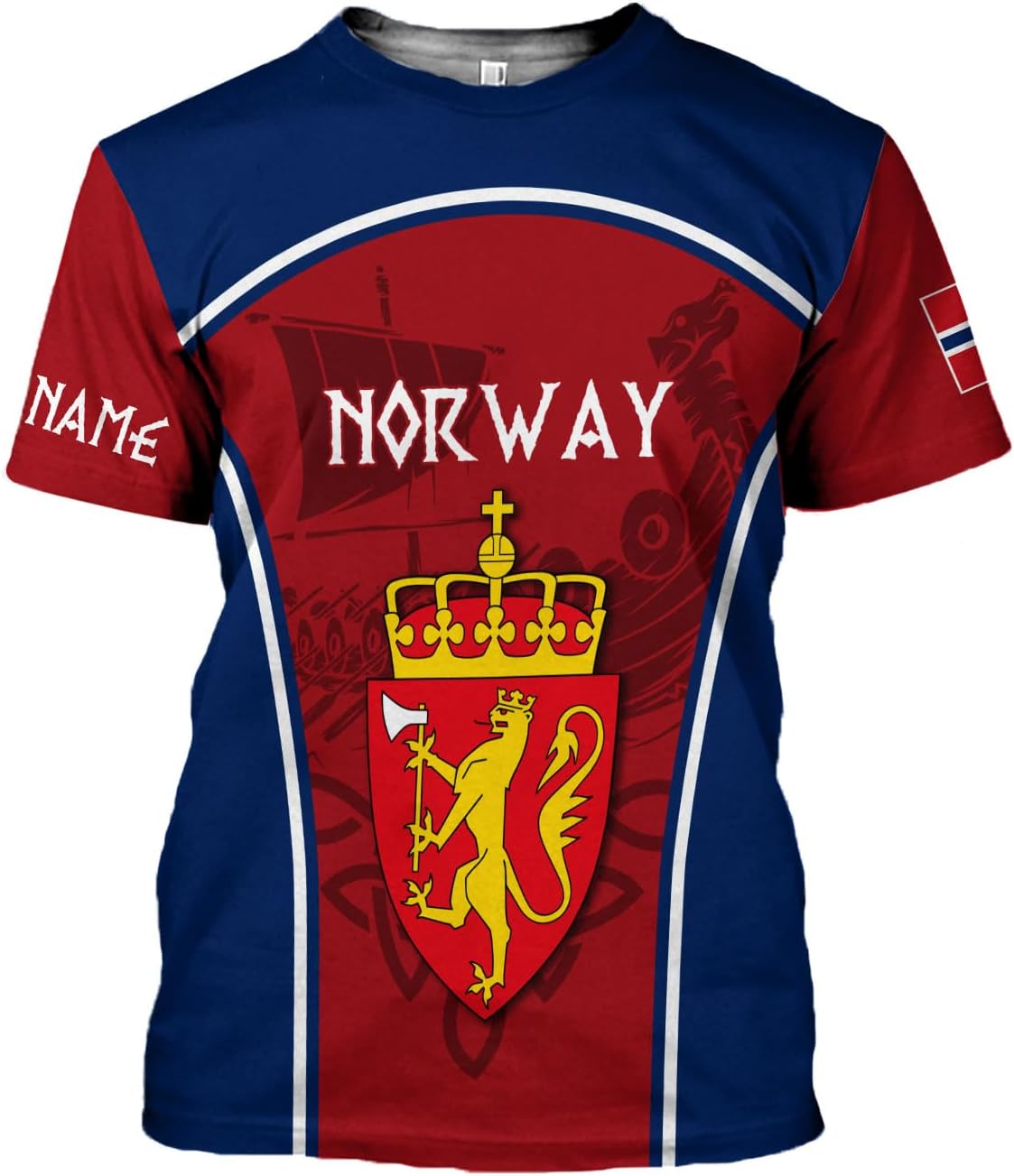 Riveprints Personalized Norway Shirts, Norway Flag Pride T-Shirt, Norwegian Shirt for Men, Norway Short Sleeves T-Shirt S-5XL