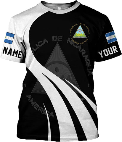 Vybonz Personalized Nicaragua Shirt 3D, Nicaragua Flag Shirts, Nicaraguan Camisas T-Shirt, Nicaragua Shirts for Men Women