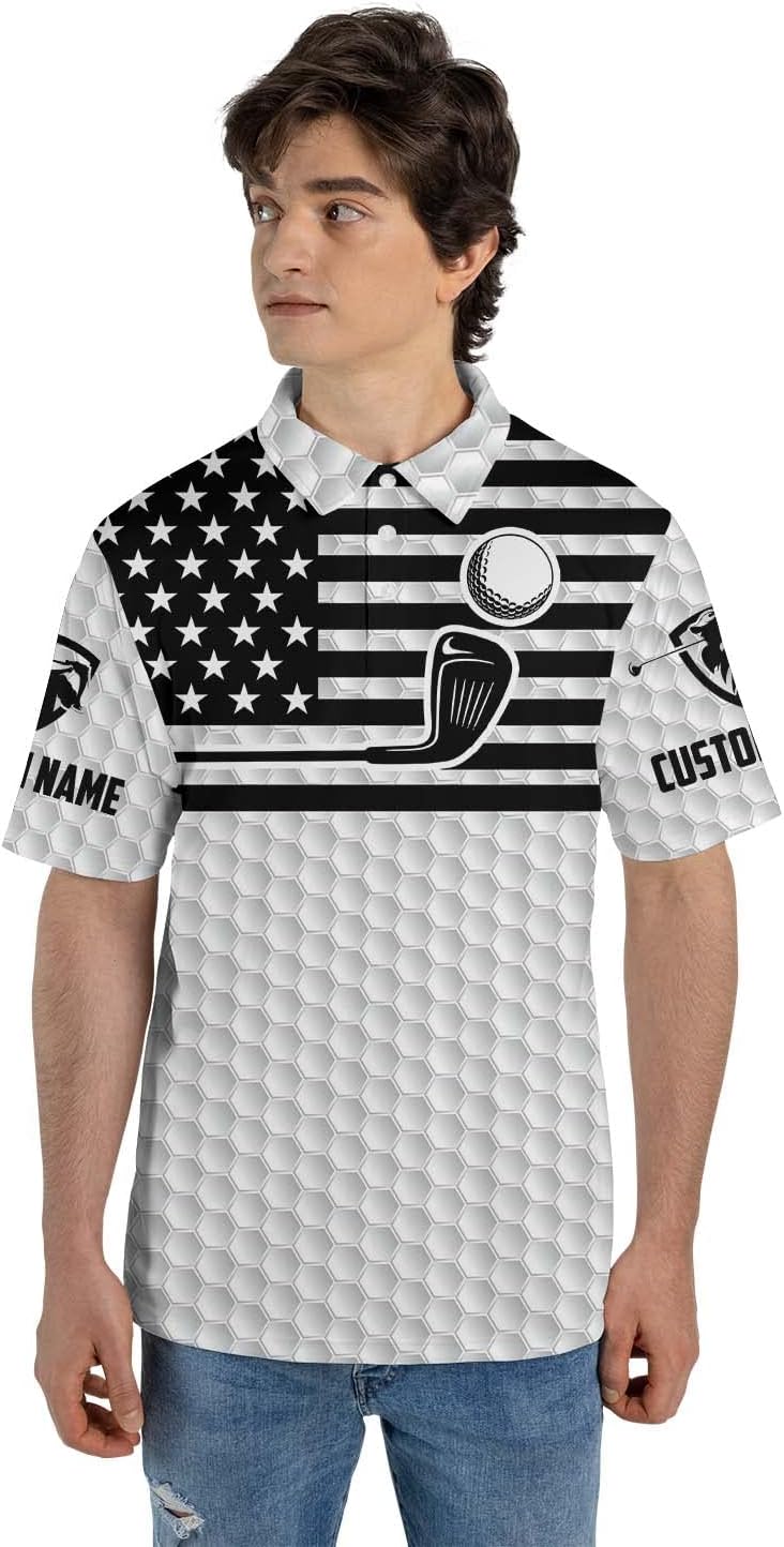 RoyalBro Personalized Funny Golf Polo Shirts for Men, Golf Polo Shirts for Dad, Grandpa Funny Golf Shirts for Men Golf Gift (Golf 6) Multicolor