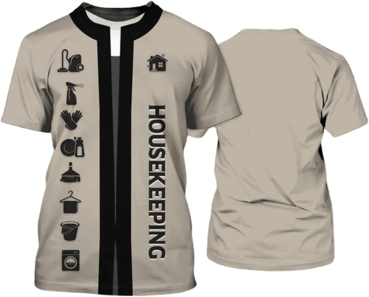 MAPrints Personalized Name Housekeeping Shirt 3D All Over Print, Cleaning Service Tshirt, Gifts for Housekeeper Men and Women