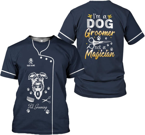 RoyalBro Personalized Dog Groomer Shirt Custom Dog Cat Grooming Stylish Shirts Groomers Tshirts Groomer Tshirt Men & Women (Style 8) Multicolor