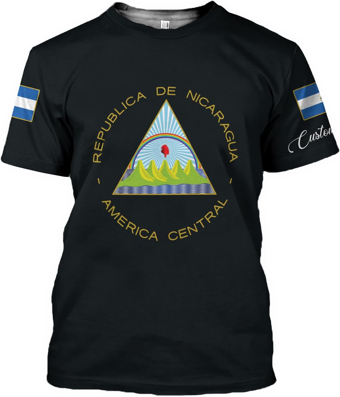 Vybonz Personalized Nicaragua Shirt 3D, Nicaragua Flag Shirts, Nicaraguan Camisas T-Shirt, Nicaragua Shirts for Men Women