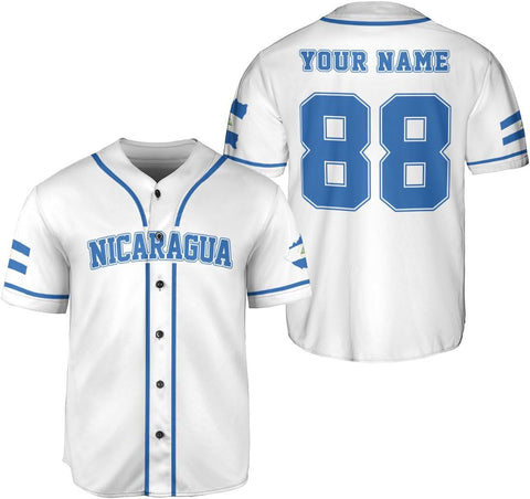 Podagree Personalized Nicaragua Baseball Jersey Shirt Name Nicaraguan Baseball Jersey for Men & Women Nicaraguan Camisas