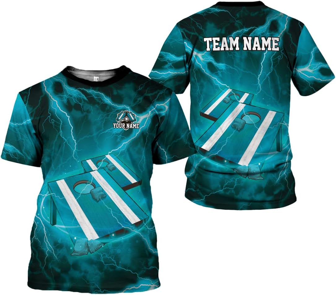 Artparel Personalized Cornhole 3D Player T-Shirt for Team Uniform Funny Gift Men Women
