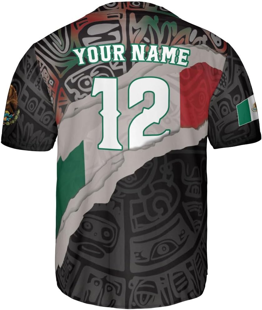 Mostprints Custom Mexico Baseball Jerseys Mexican Eagle & Flag Shirt for Teams, Mexico Shirts for Men & Women Size S-5XL