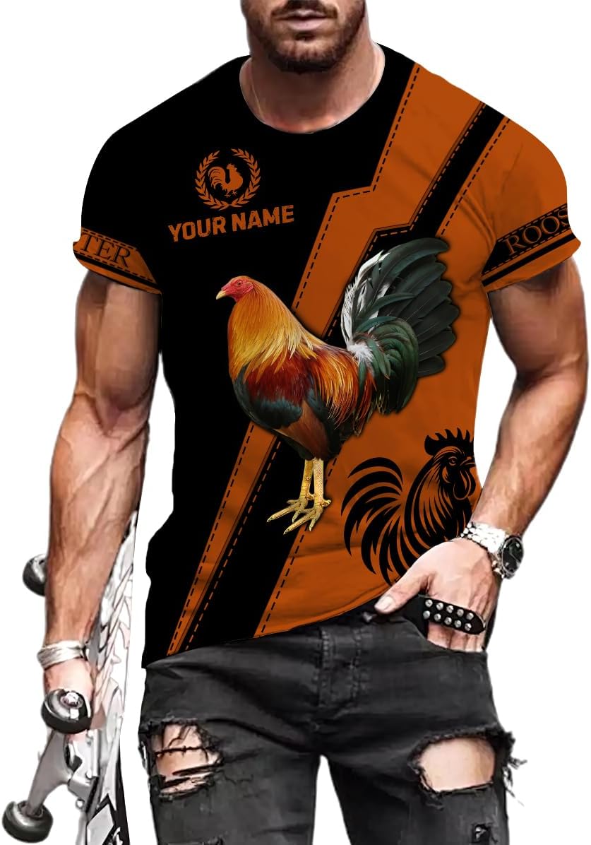 Mostprints Personalized Name Rooster Hoodie 3D, Gallos De Pelea, Chicken Sweatshirt, Chicken Hoodie for Men and Women S-5XL