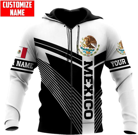 Personalized Name Mexican Hoodie 3D, Customized Mexico Hoodies for Men & Women