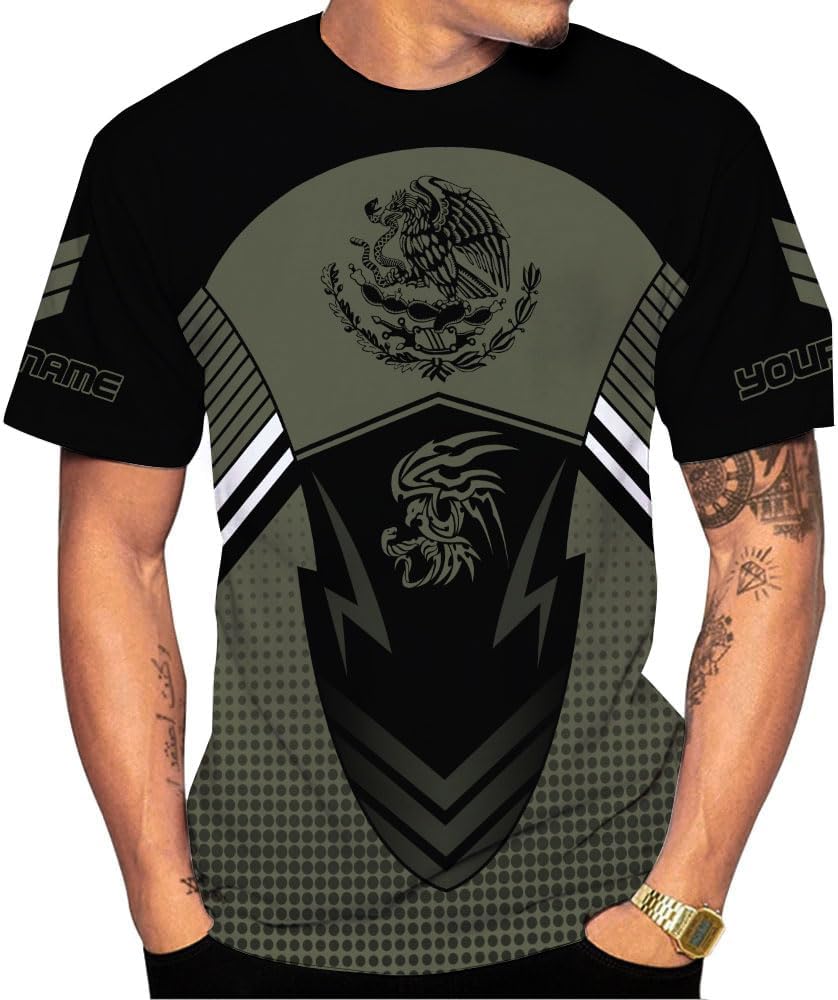 Rivelus Personalized Name Mexican Shirts for Men, Customized Mexico Shirts for Men, Mexico Shirts for Women Mexico Shirt