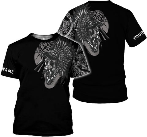 Mostprints Personalized Name Aztec Shirts for Men, Aztec Shirts for Women, Mexican Shirts for Men, Rooster Mexico Shirts