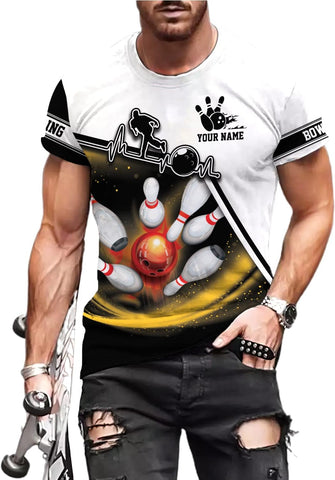 Pretyprints Personalized Bowling Shirt - Custom Bowling Gift for Women & Men