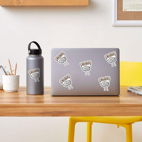 3 Pcs You Rock Sticker, Funny You Rock Sticker, You Rock Meme Motivation Sticker, Motivational Vinyl Sticker for Helmet Water Bottle Laptop Tumbler Phone Case Cars 3"x3"