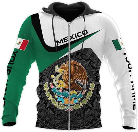 Mostprints Personalized Name Mexican Hoodie 3D, Customized Mexican Hoodies for Men, Unisex Mexico Hoodie, Mexico Hoodies for Men