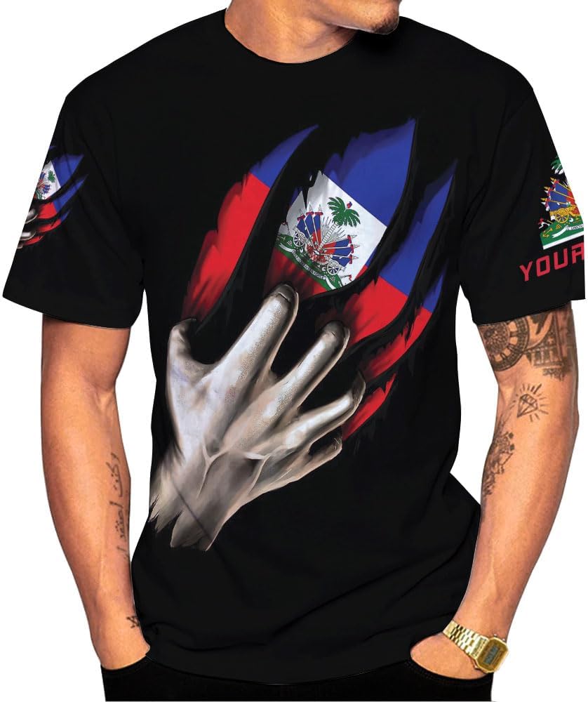 Ligthuy Personalized Haiti Shirt 3D, Haitians Flag Pride Shirt, Haiti Shirts for Men & Women, Haitian Pride Tshirt S-5XL