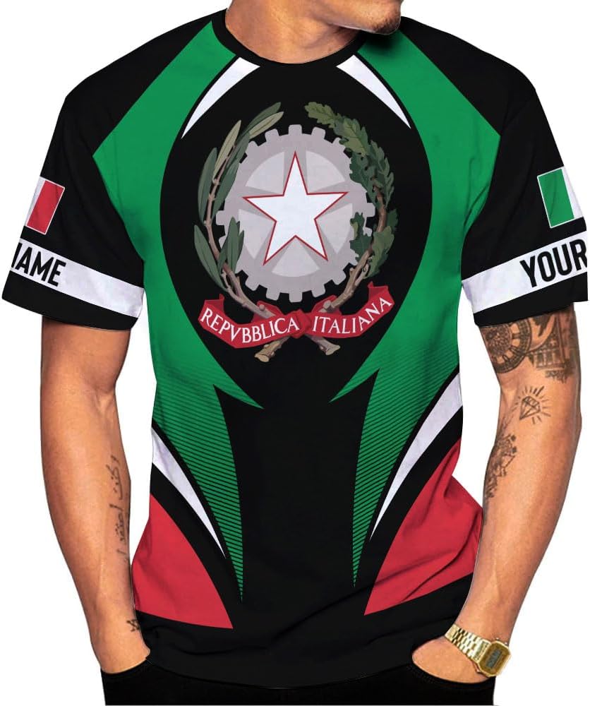 Parvii Personalized Italian Shirt, Italian Shirts for Men & Women, Italia T Shirts, Italy Tshirt, Italian Flag Shirt Gift