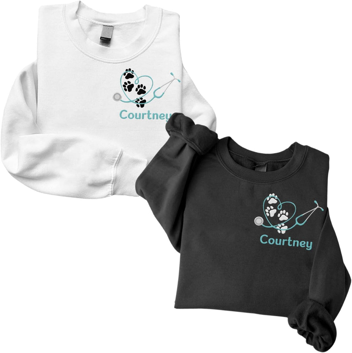 Personalized Veterinarian Embroidered Sweatshirt, Custom Vet Tech Shirt, Veterinary Technician Week Gifts, Veterinary Gifts