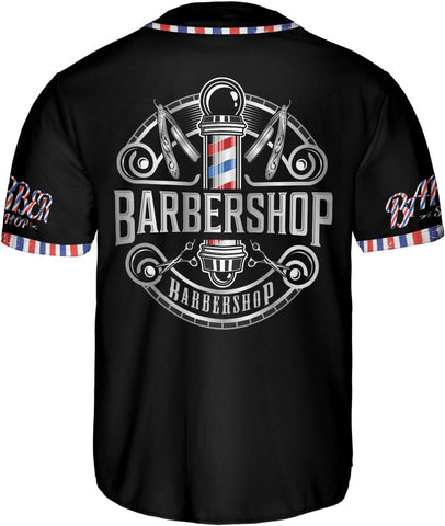 Mostprints Personalized Baber Baseball Jersey, Hairdresser Baseball Jersey Barber Shop, Barber Shirts for Men and Women New 2024