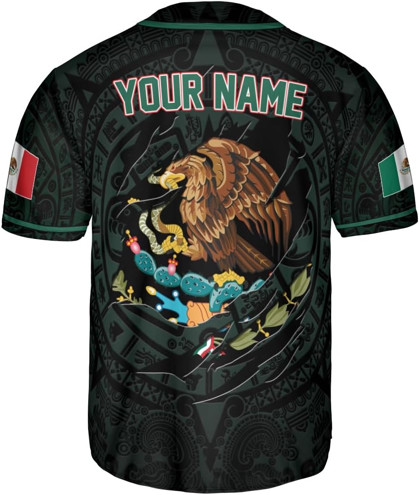 RoyalBro Personalized Mexico Baseball Jersey, Mexican Jersey for Men & Women, Mexican Flag Jersey, Mexico Shirt Camisa