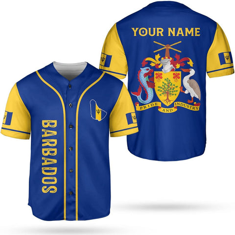 Podagree Personalized Barbados Baseball Jersey Shirt, Bajan Flag Jersey, Barbados Jersey for Men and Women Jersey Bajan