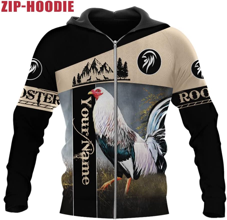 Personalized Rooster Hoodie, Rooster Hoodies for Men Sudadera De Mexico Hombre Unisex Hoodie, T Shirt, Zip Up Hoodie, Sweatshirt for Men Women HD766 Multicolor